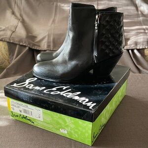 NEW Sam Edelman Black Ankle Booties with Quilted Studded Detail